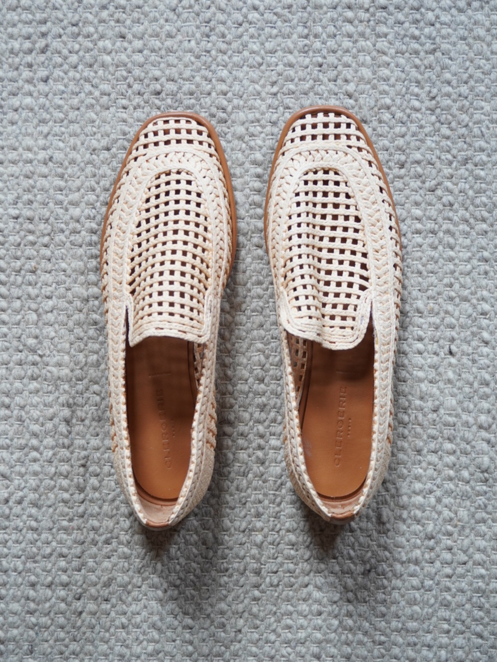 Robert Clergerie Paris Tan Orlana Jute Espadrille Raffia Penny Loafers - Size 40